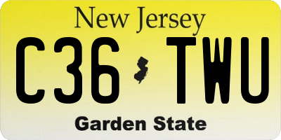 NJ license plate C36TWU