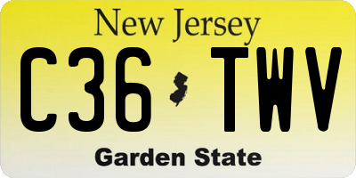 NJ license plate C36TWV