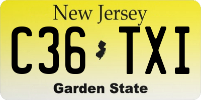 NJ license plate C36TXI