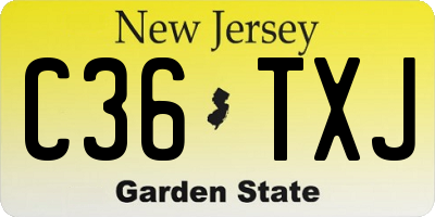 NJ license plate C36TXJ