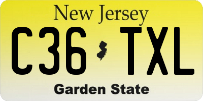 NJ license plate C36TXL