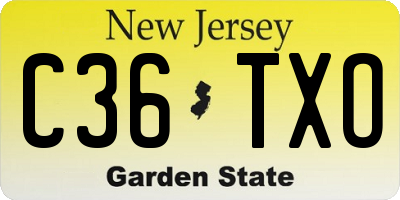 NJ license plate C36TXO