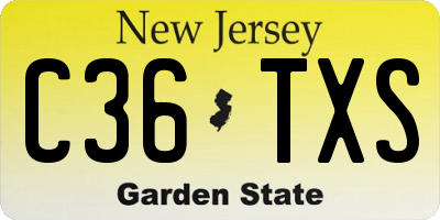 NJ license plate C36TXS