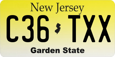 NJ license plate C36TXX