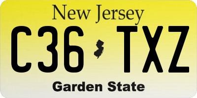 NJ license plate C36TXZ