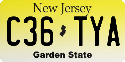 NJ license plate C36TYA