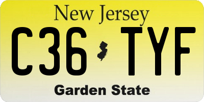 NJ license plate C36TYF
