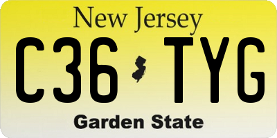 NJ license plate C36TYG