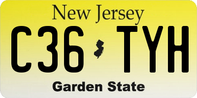 NJ license plate C36TYH