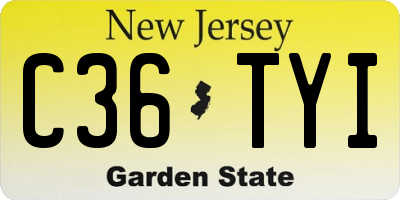 NJ license plate C36TYI