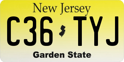 NJ license plate C36TYJ