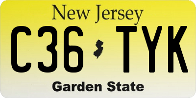 NJ license plate C36TYK