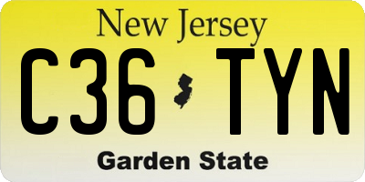 NJ license plate C36TYN