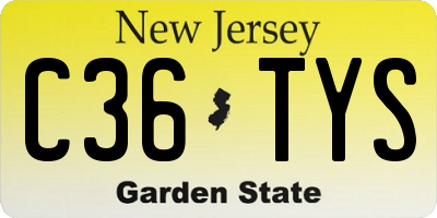 NJ license plate C36TYS