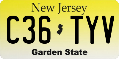 NJ license plate C36TYV