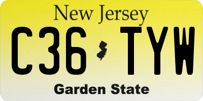 NJ license plate C36TYW