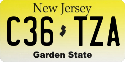 NJ license plate C36TZA