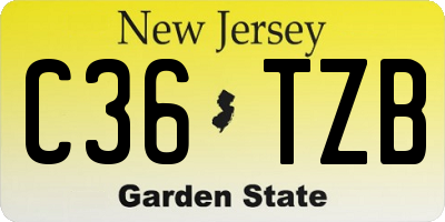 NJ license plate C36TZB