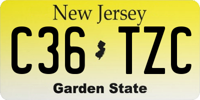 NJ license plate C36TZC