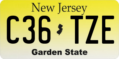 NJ license plate C36TZE