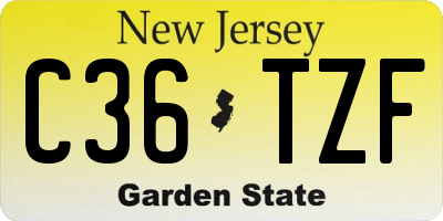 NJ license plate C36TZF