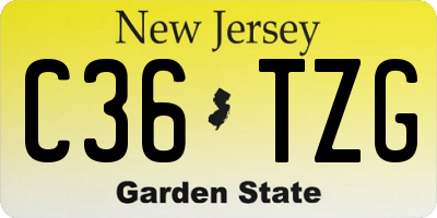 NJ license plate C36TZG