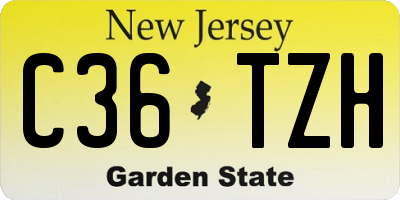 NJ license plate C36TZH