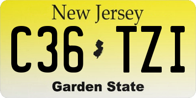 NJ license plate C36TZI