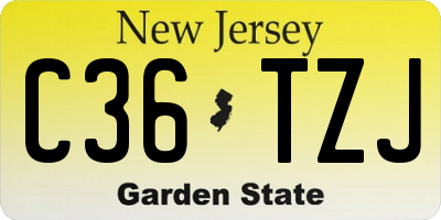 NJ license plate C36TZJ