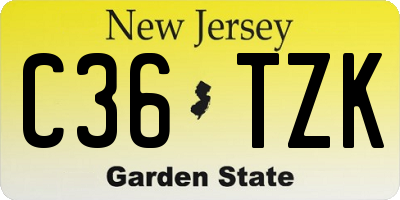 NJ license plate C36TZK