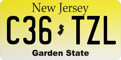 NJ license plate C36TZL