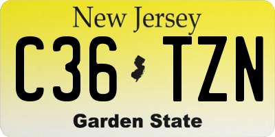 NJ license plate C36TZN