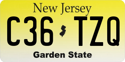 NJ license plate C36TZQ