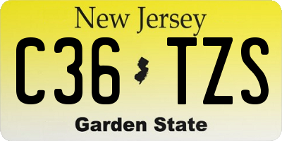 NJ license plate C36TZS