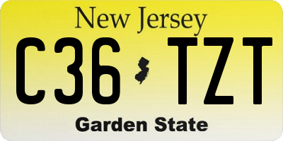 NJ license plate C36TZT