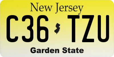 NJ license plate C36TZU