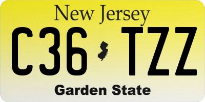 NJ license plate C36TZZ