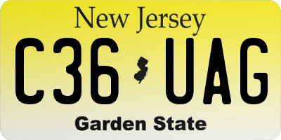 NJ license plate C36UAG