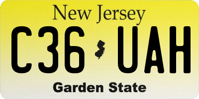 NJ license plate C36UAH