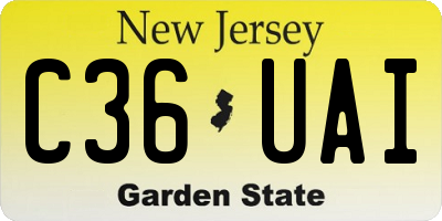 NJ license plate C36UAI