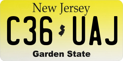 NJ license plate C36UAJ