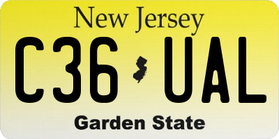 NJ license plate C36UAL