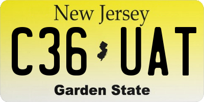 NJ license plate C36UAT