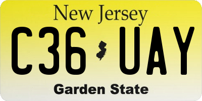NJ license plate C36UAY