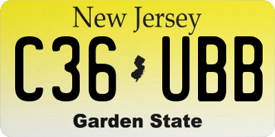 NJ license plate C36UBB