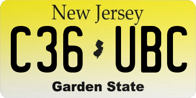 NJ license plate C36UBC