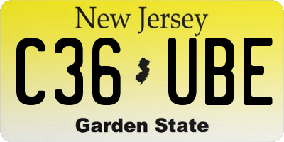 NJ license plate C36UBE