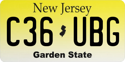 NJ license plate C36UBG