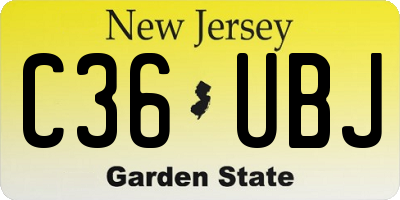 NJ license plate C36UBJ