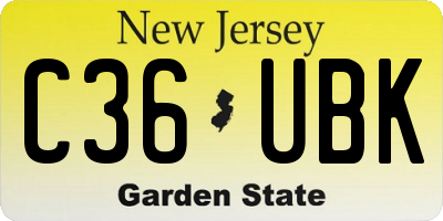NJ license plate C36UBK